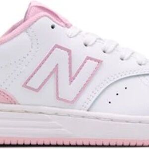 New Balance White and Pink Sneakers with Athletic Silhouette
